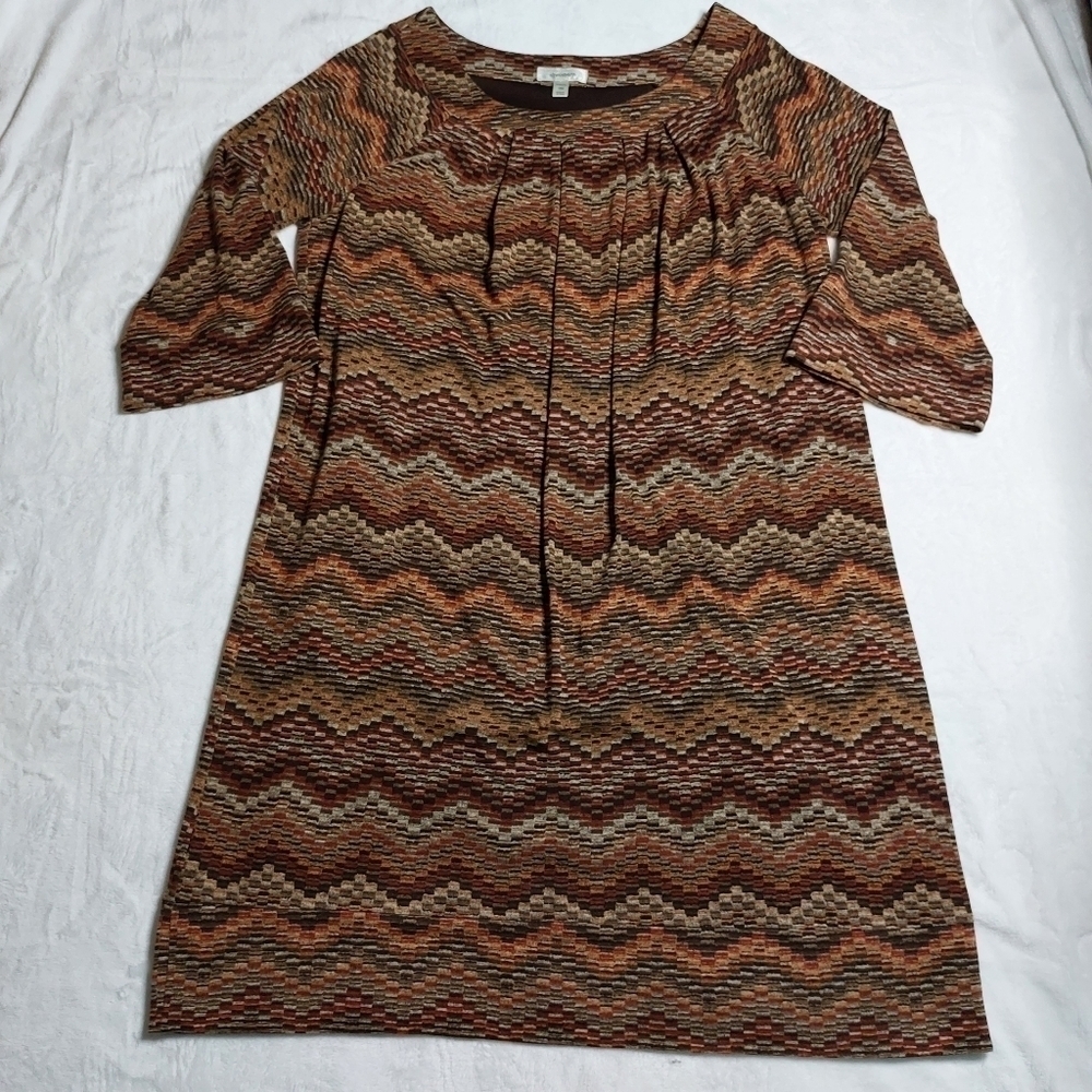 𝅺DRESS BARN WOMEN'S 3/4 BELL SLEEVE BROWN DRESS SIZE 18w
